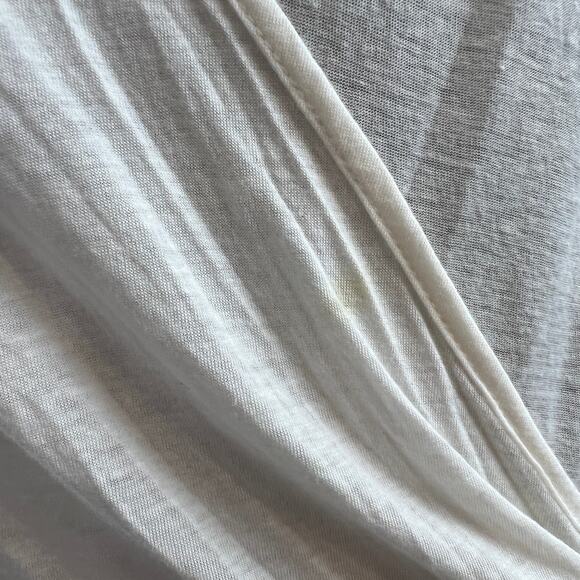 THEORY Diona Off White Short Sleeve Faux Wrap Crossover Blouse Top Size L - Picture 7 of 11